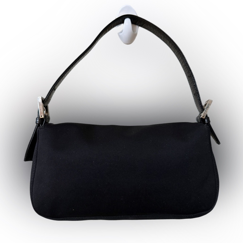Vintage 00's Fendi Black Neoprene Baguette
Bag with Silver Accent. - Picture 2 of 16